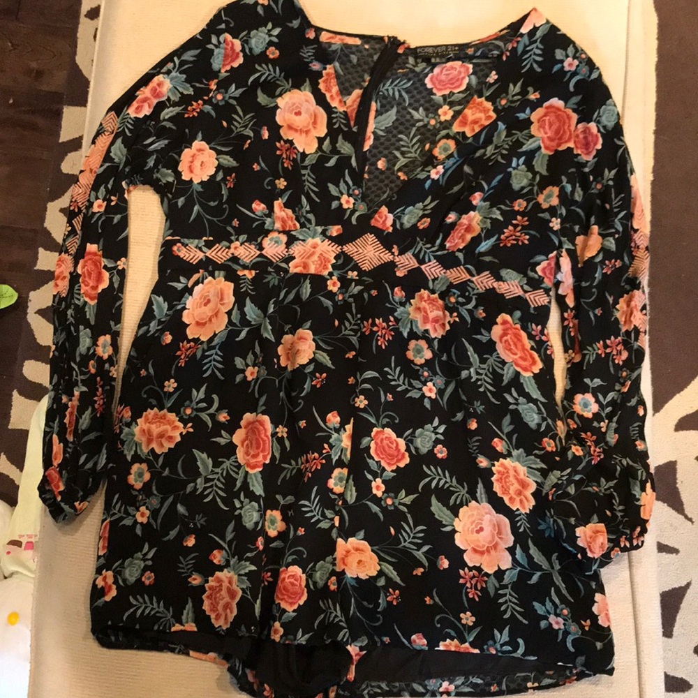 Plus size floral romper